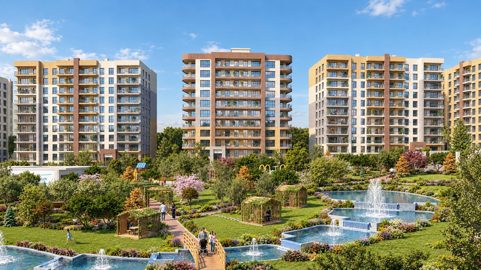 Residential gardens and pools